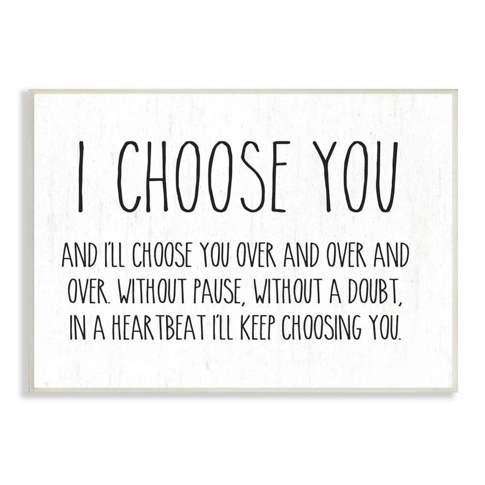 I Choose You Romantic Love Quote Casual Design By Lettered and Lined Unframed Typography Art Print 15 in. x 10 in. price history on PriceWatchPro