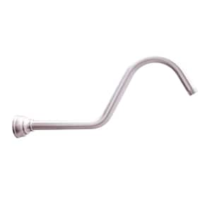 16 in. S Shaped Shower Arm with Flange in Brushed Nickel