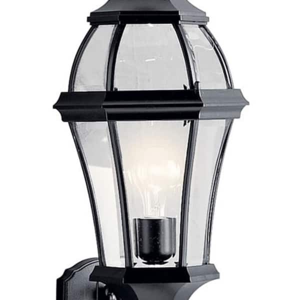 Townhouse 26.75 in. 1-Light Black Outdoor Hardwired Wall Lantern Sconce with No Bulbs Included (1-Pack)