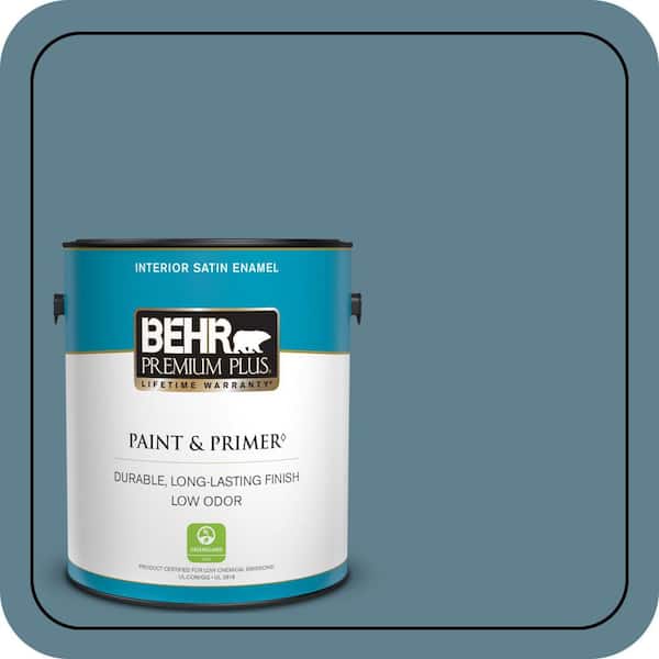 BEHR PREMIUM PLUS 1 gal. #S470-5 Blueprint Satin Enamel Low Odor Interior Paint & Primer