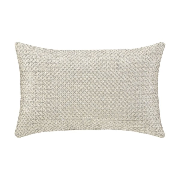 Coralie Champagne Polyester Solid Boudoir Decorative Throw Pillow 13 in. L x 21 in. W