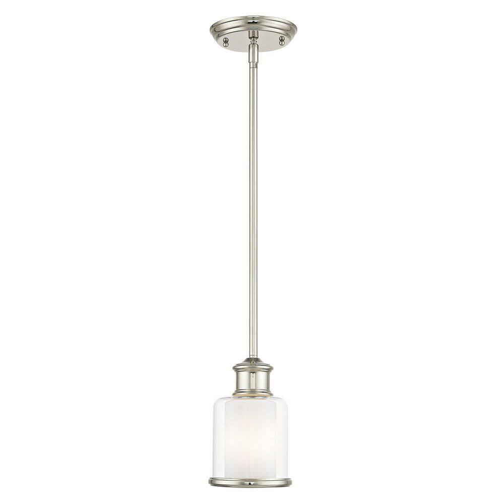 Polished Nickel Modern Mini Pendant Light with Handcrafted Glass
