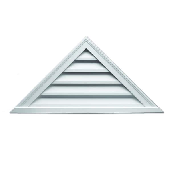 Fypon 60 in. x 22.5 in. Triangle White Polyurethane Weather Resistant Gable Louver Vent