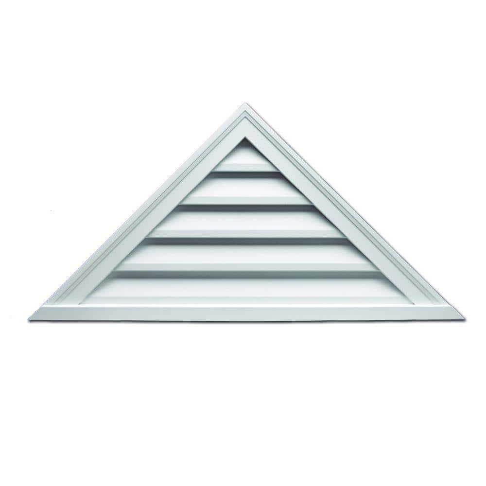Fypon 48 in. x 18 in. Decorative Triangle White Polyurethane Weather Resistant Gable Louver Vent -  TRLV48X18