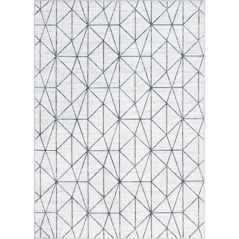 Matrix Trellis Geometric White 7 ft. x 10 ft. Area Rug price history on PriceWatchPro