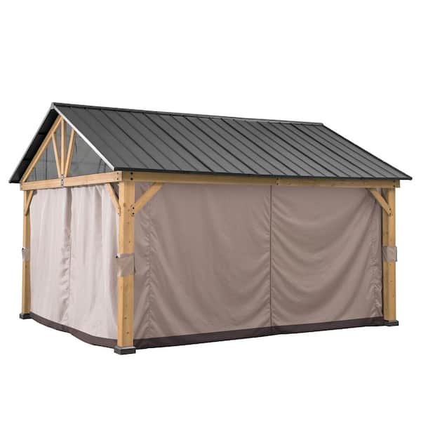 Sunjoy Universal Replacement Netting Tube, Netting and Curtain for 11 ft. x 13 ft. Henson Pitched Roof Hardtop Gazebo
