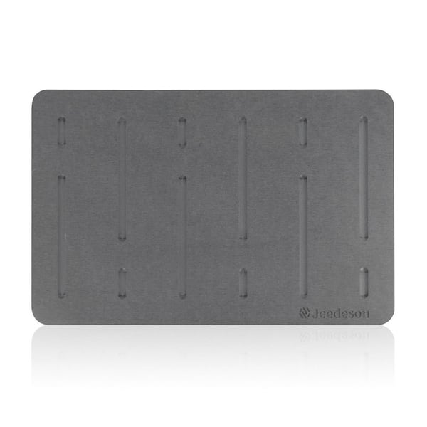 Gray Stone Bath Mat 15.35 in. x 23.62 in. Non-Slip Diatomaceous Earth Shower Mat Super ABSorbent for Bathroom