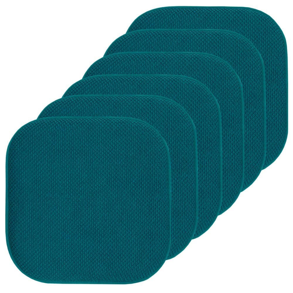 Teal, Honeycomb Memory Foam Square 16 in. x 16 in. Non-Slip Back Chair Cushion (6-Pack) price history on PriceWatchPro