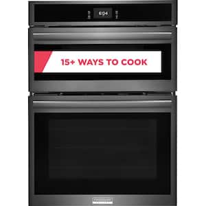 30 in. Electric Wall Oven and Microwave Combination with Total Convection in Smudge-Proof Black Stainless Steel