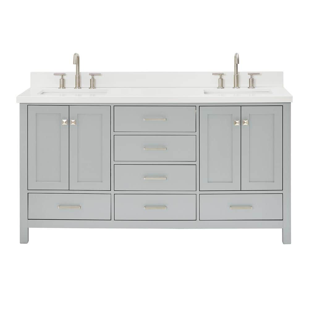Cambridge 67" Grey Double Vanity with Quartz Top