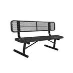 Portable 6 ft. Black Diamond Commercial Park Bench with Back