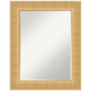 Trellis Gold 23.75 in. x 29.75 in. Petite Bevel Traditional Rectangle Wood Framed Bathroom Wall Mirror in Gold