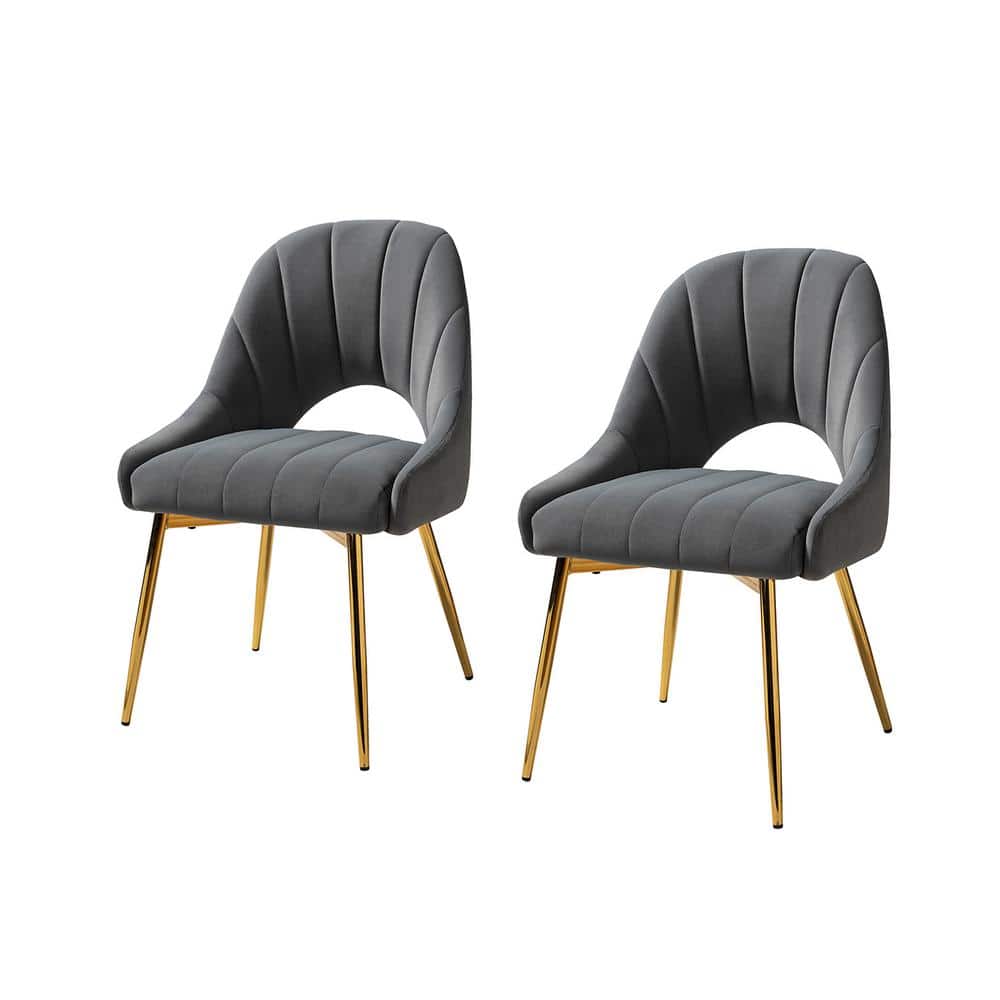 JAYDEN CREATION Isaak Modern Grey Upholstered Dining Chair with