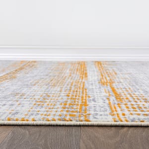 Contemporary Bohemian Yellow 2 ft. x 7 ft. Area Rug