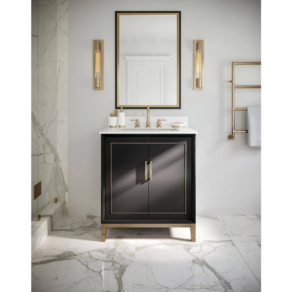 Gracie Midnight Black Single Bathroom Vanity with White Quartz Top