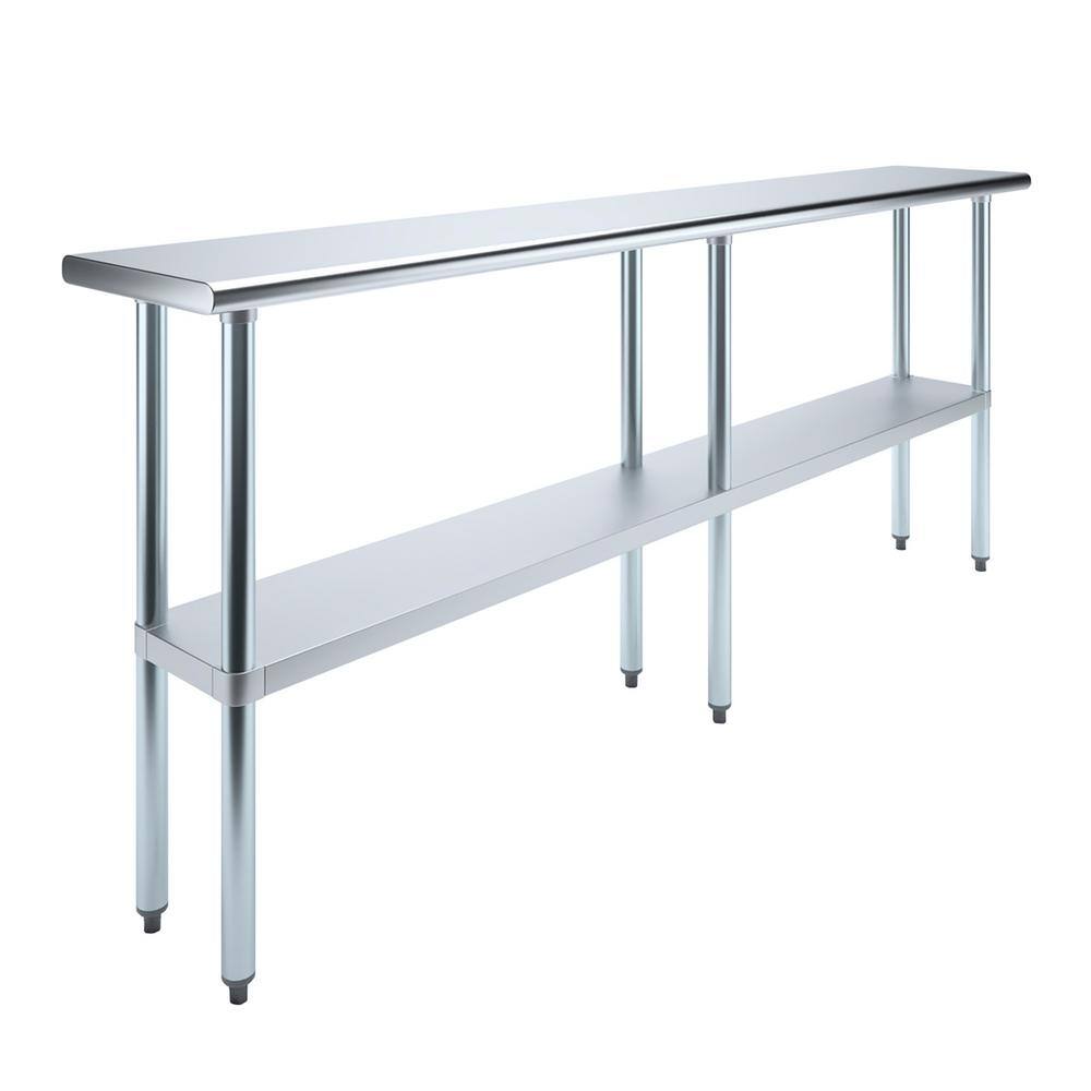 AMGOOD 14 in. x 84 in. Stainless Steel Kitchen Utility Table with