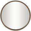 Litton Lane 34 in. H x 34 in. W. Weathered Spotted Round Framed Copper Wall Mirror with Hammered Texture 045904