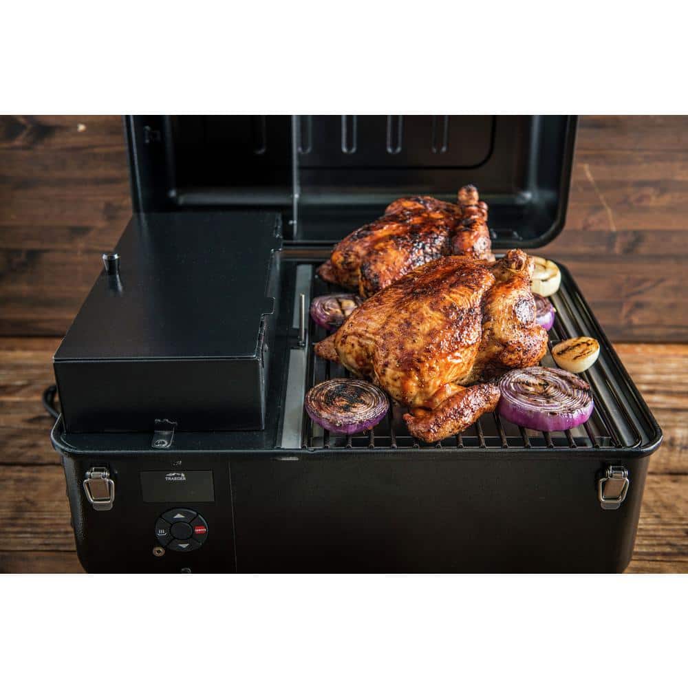 Black Portable Wood Pellet Grill and Smoker with Digital Controller