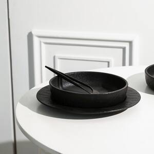 Stone Lain Senso 12-Piece Black New Bone China Dinnerware Set (Service for 4)
