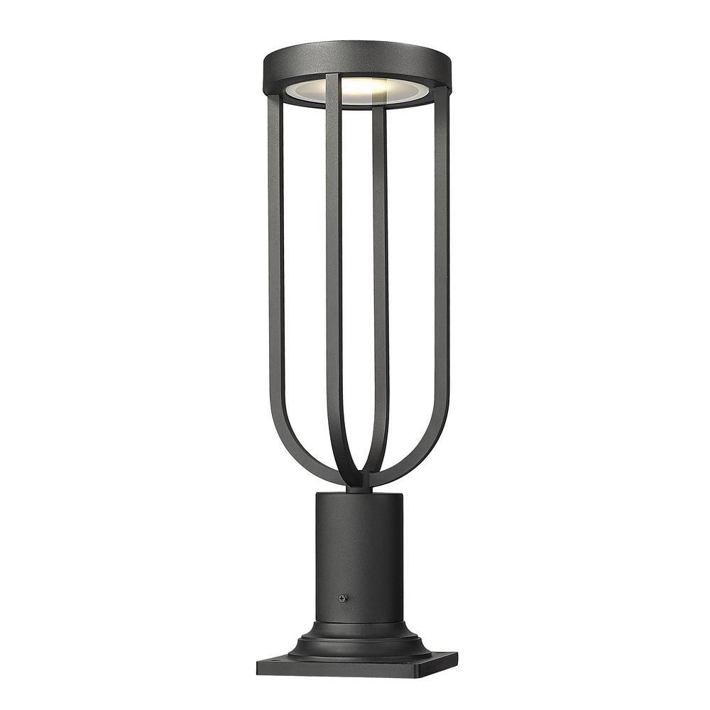 Leland 22.75 in. 1-Light Sand Black Aluminum Hardwired Outdoor Marine Grade