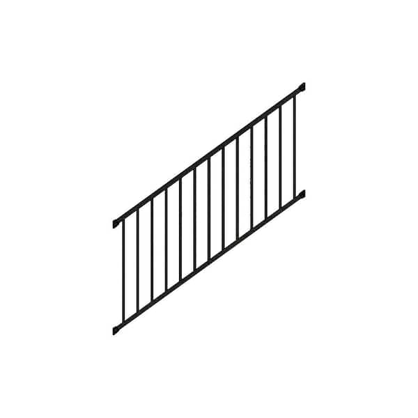 WESTBURY 72 in. x 36 in. Textured Black Aluminum Tuscany Stair Railing Kit - Stair