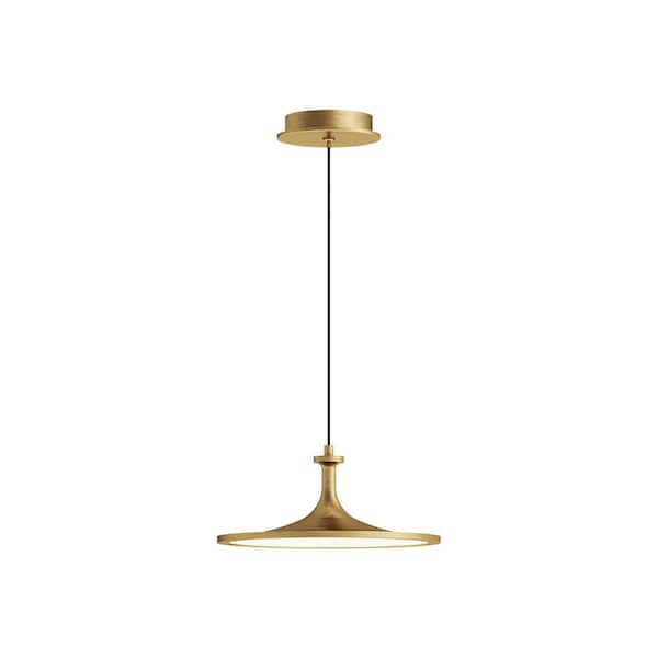 ALORA MOOD Issa 12 in. 1 Light 20-Watt Brushed Gold Integrated LED Pendant Light