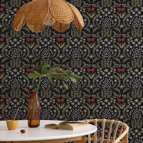 English Garden Scandi Floral Vinyl Peel and Stick Wallpaper Roll (Covers 56 sq. ft.)