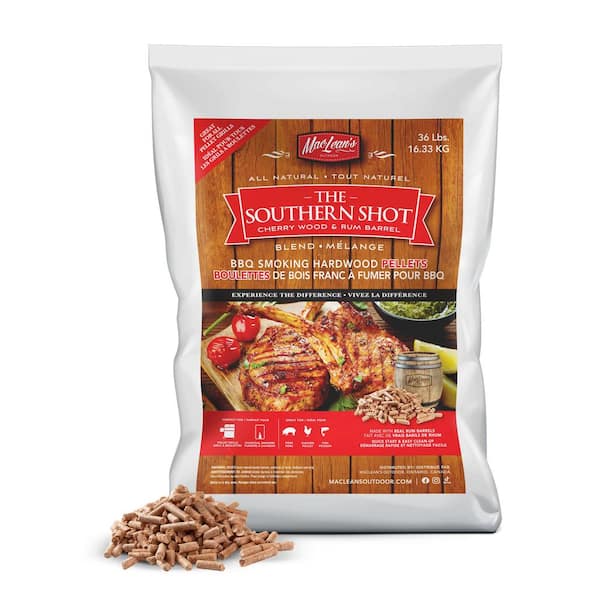 Maclean's OUTDOOR 36 lbs. Southern Shot Cherry/Rum Blend All-Natural Hardwood Pellets for Grilling or Smoking