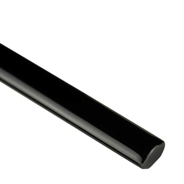 MSI Black Quarter Round Molding 0.6 in. x 12 in. Glossy Ceramic Wall Tile (1 lin. ft.)
