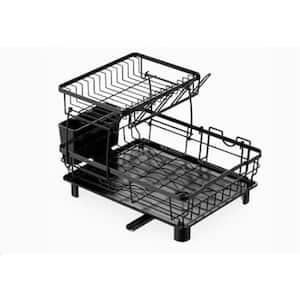 Aoibox 6-Tier Pots and Pans Lid Organizer Rack Holder, Adjustable Pot Organizer Rack Dish Rack for Under Cabinet, Black