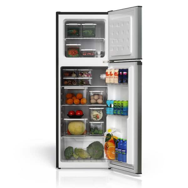 TCL 4.7 cu. ft. 2-Door Mini Refrigerator in Silver with Top