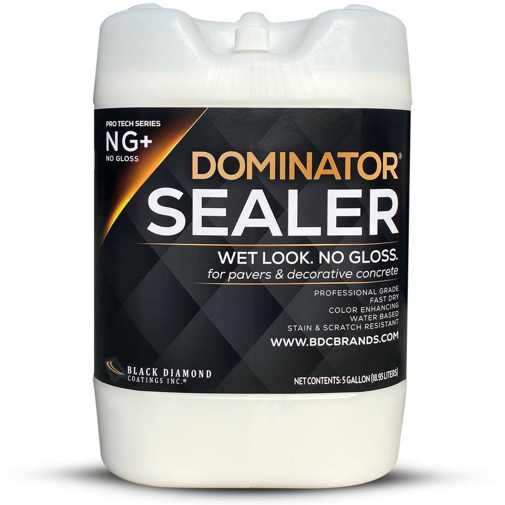 DOMINATOR 5 gal. Clear Acrylic Sealer Wet Look No Gloss Professional Grade  Fast Dry Water Based Decorative Concrete/Paver Sealer PNG05G - The Home  Depot