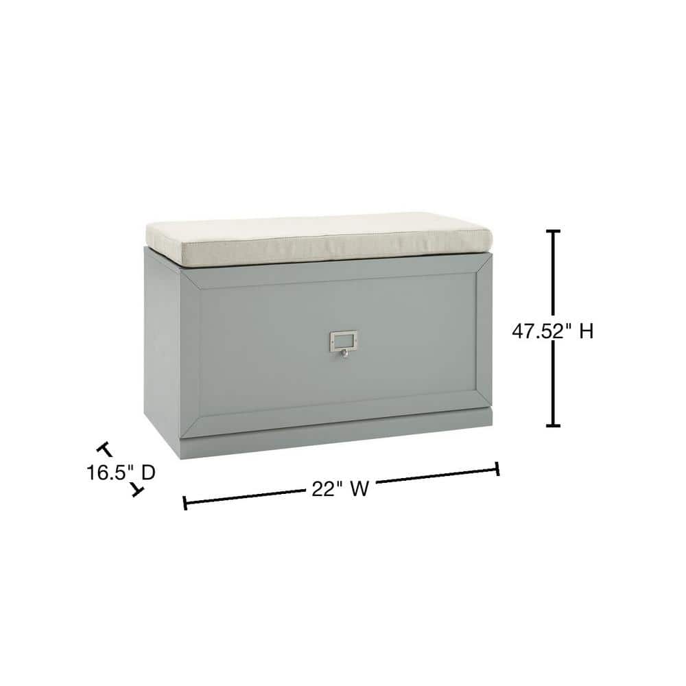 Harper Modern Gray Linen Blend Storage Bench with Cushion