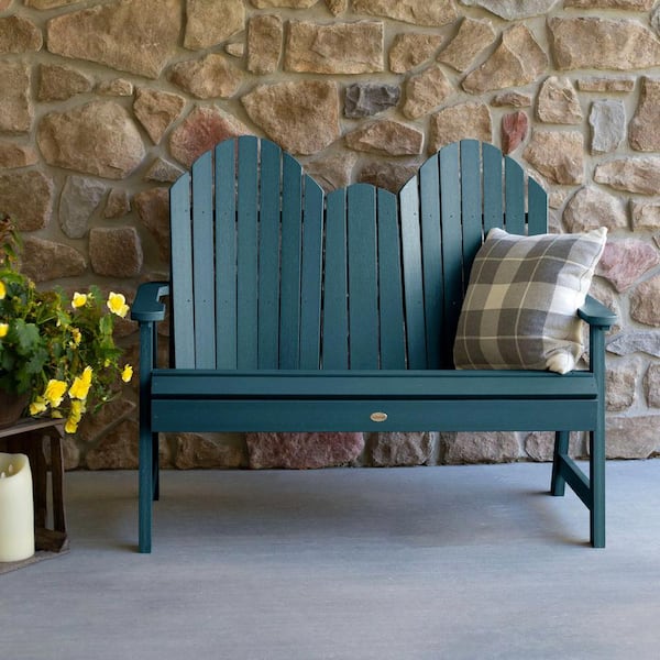 Highwood Hamilton 4ft 2-Person Nantucket Blue Recycled Plastic Dining Height Bench