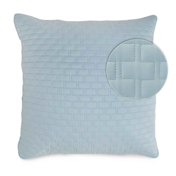 BEDVOYAGE Luxury 100% Viscose from Bamboo Quilted Euro Sham, 1pc - Sky
