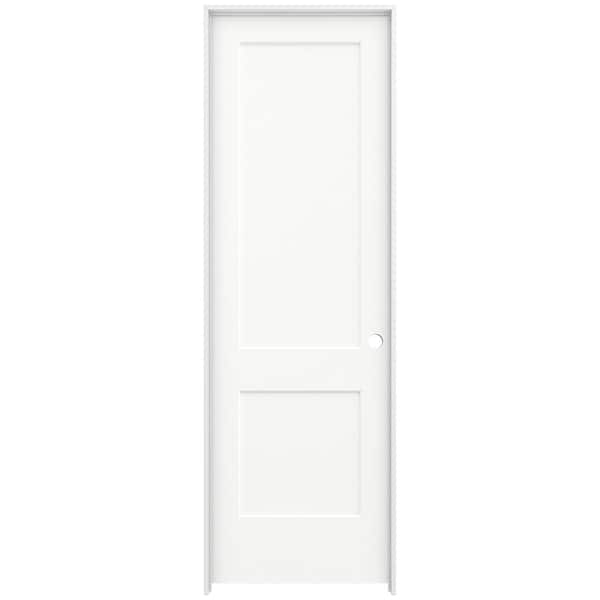 JELD-WEN 30 in. x 96 in. Monroe White Painted Left-Hand Smooth Solid Core Molded Composite MDF Single Prehung Interior Door