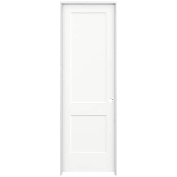 JELD-WEN 32 in. x 96 in. Monroe White Painted Left-Hand Smooth Solid Core Molded Composite MDF Single Prehung Interior Door
