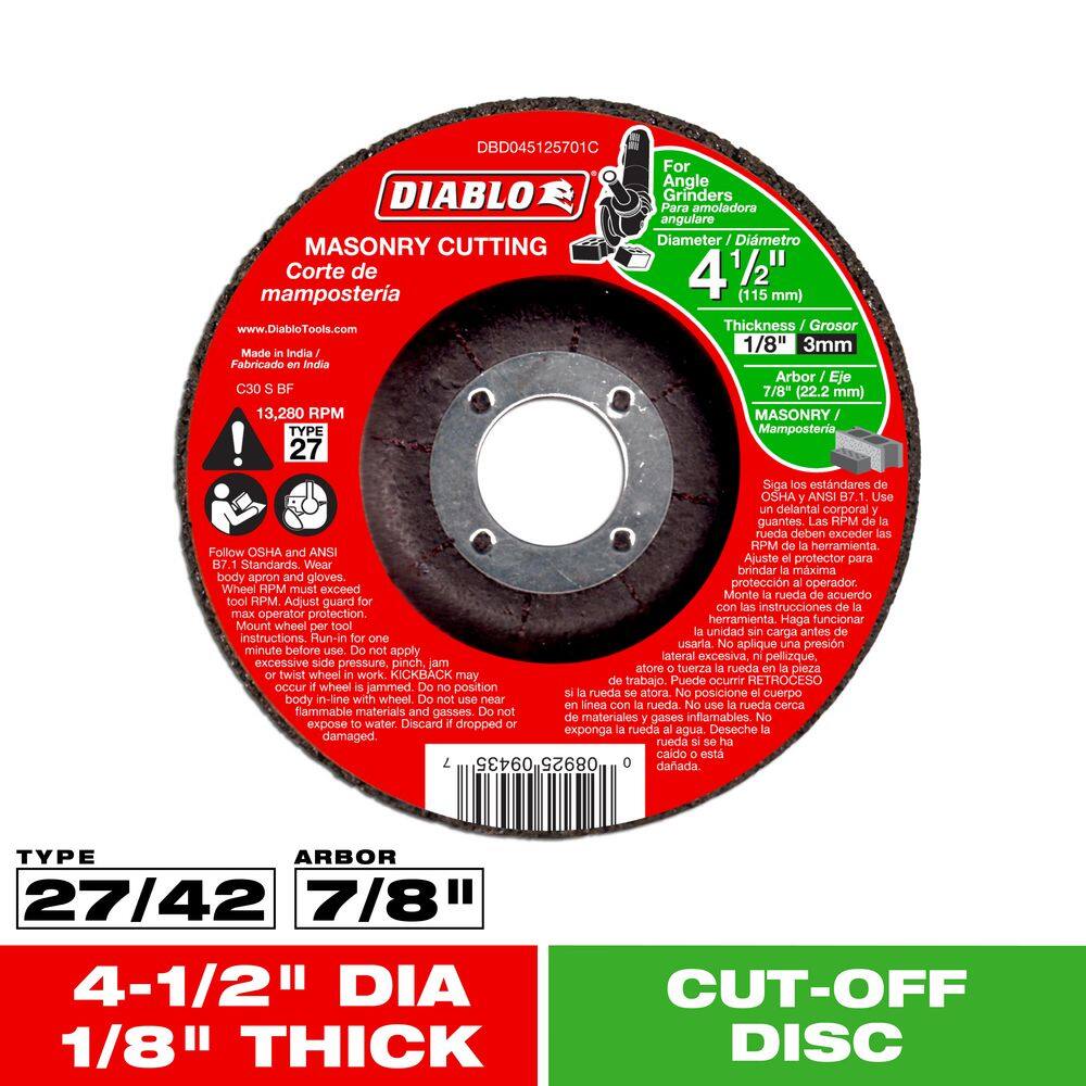 DIABLO 4-1/2 in. x 1/8 in. x 7/8 in. Masonry Cutting Disc with