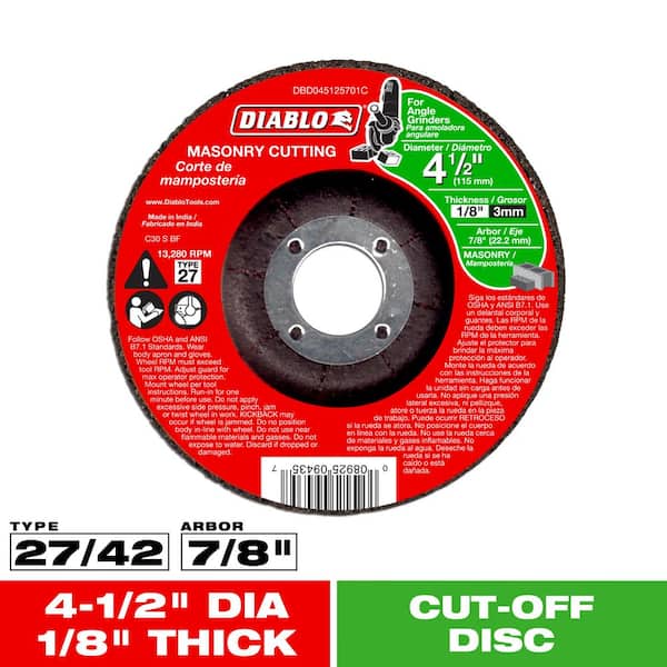 DIABLO 4-1/2 in. x 1/8 in. x 7/8 in. Masonry Cutting Disc with Type 27 Depressed Center