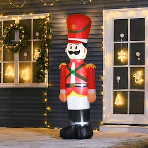 6 ft. x 2 ft. Christmas Inflatable Walnut Soldier, Lighted Blowup Decor for Home Indoor Outdoor Lawn Backyard