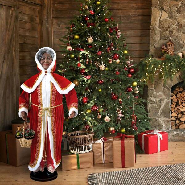 Fraser Hill Farm 58 in. Christmas Dancing Mrs. Claus with Hooded