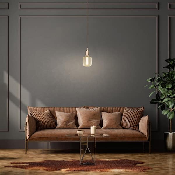 25-Watt Equivalent Dim Vintage Oversized E26 LED Light Bulb W/ Mesh Cage Acrylic Filament Matte Gold Soft White (1-Pack)