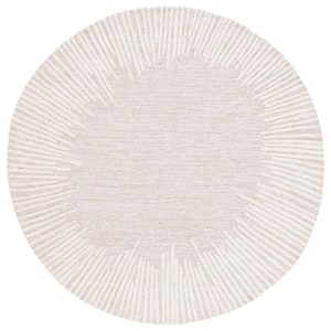 Abstract Natural/Ivory 4 ft. x 4 ft. Marle Eclectic Round Area Rug