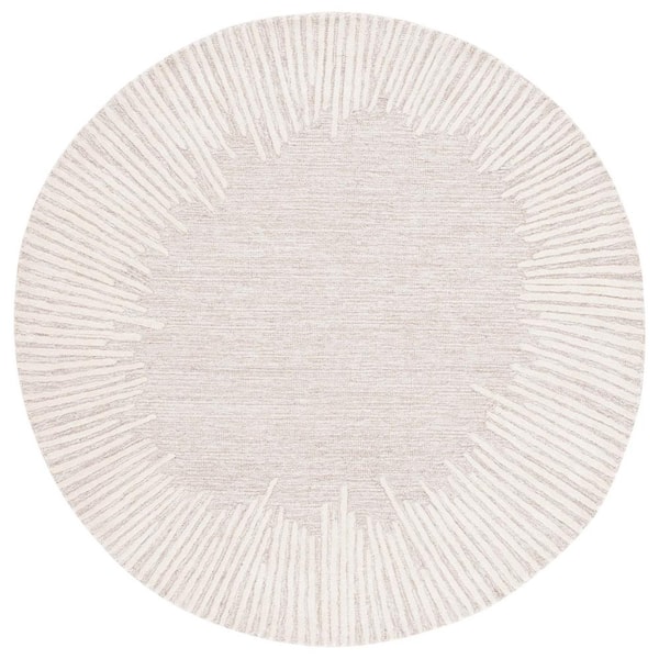Abstract Natural/Ivory 8 ft. x 8 ft. Marle Eclectic Round Area Rug
