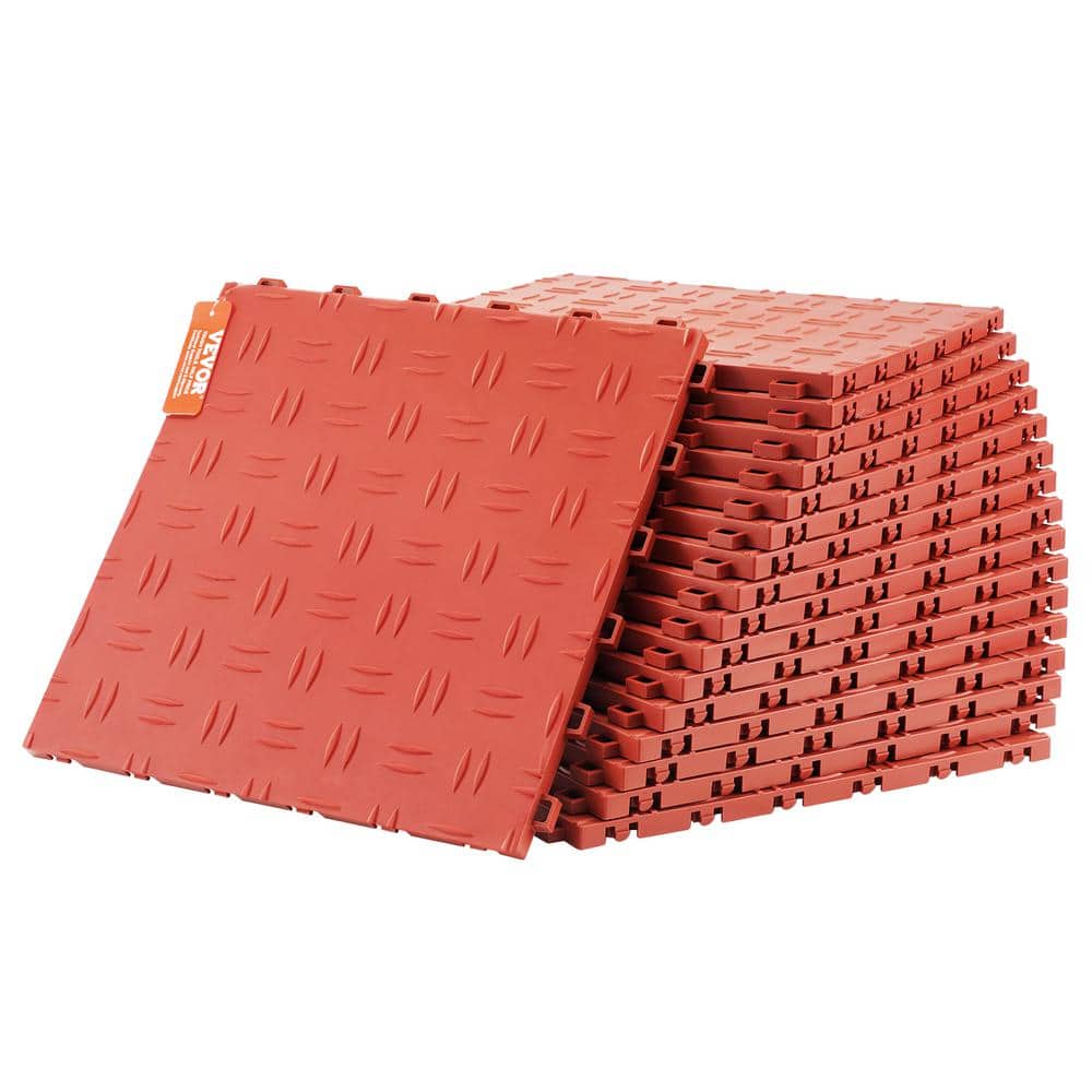 Garage Tiles Red 12 in. L x 12 in. W x 0.53 in. Texture Flooring Tiles 25 Pack Garage Floor Tiles (25 sq. ft.) price history on PriceWatchPro