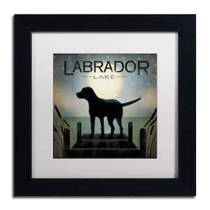 Moonrise Black Dog Labrador Lake by Ryan Fowler Animal Art Print 13 in. x 13 in.