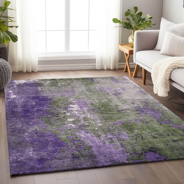 Chantille Machine Washable Indoor/Outdoor Abstract ACN1870 Olive 5 ft. x 7 ft. 6 in. Accent Rug