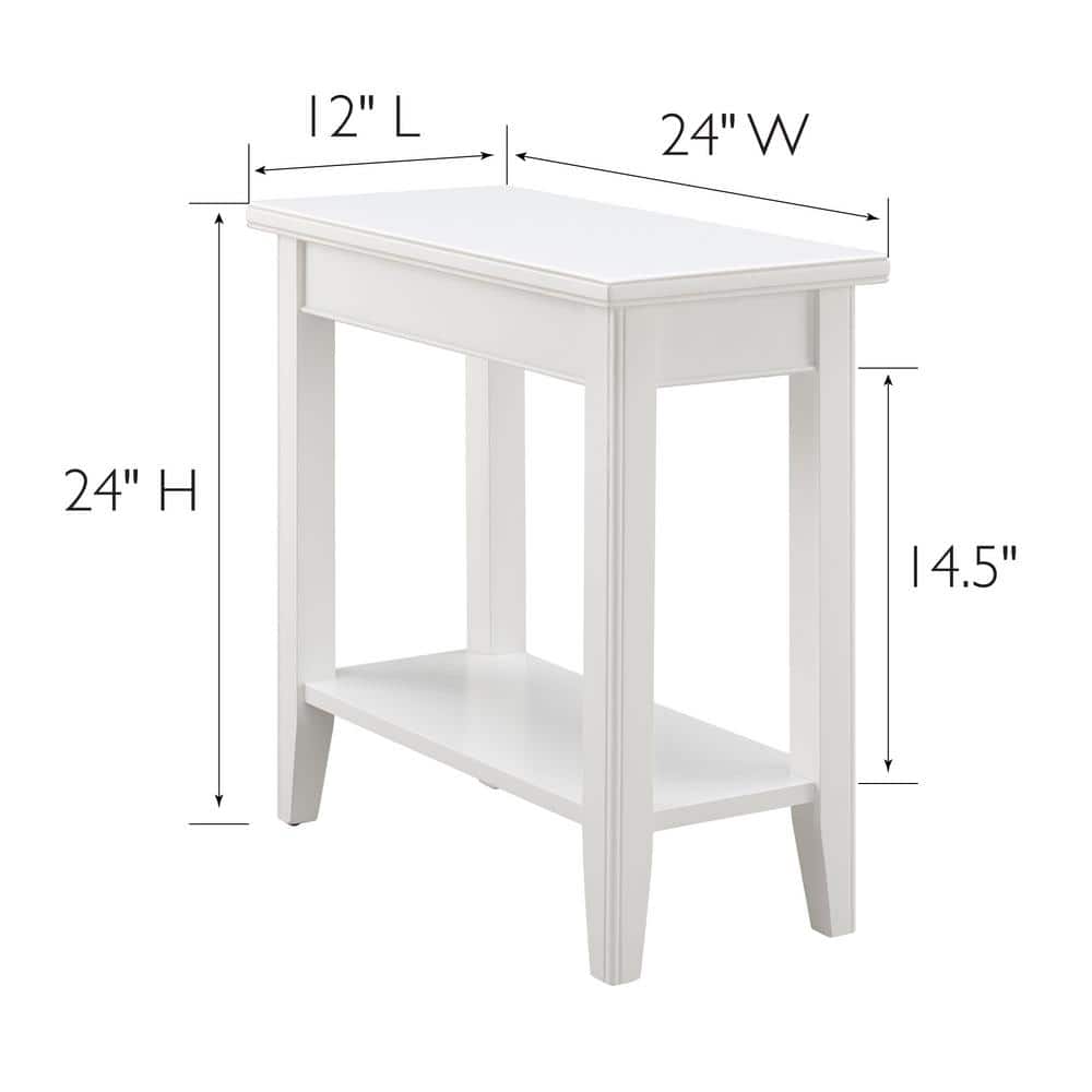 Laurent 12 in. Chocolate Cherry Rectangle Solid Wood Narrow End Table with Shelf - thumbnail 6