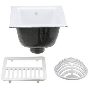12 in. x 12 in. Acid Resisting Enamel Coated Floor Sink with 3 in. No-Hub Connection and 6 in. Sump Depth