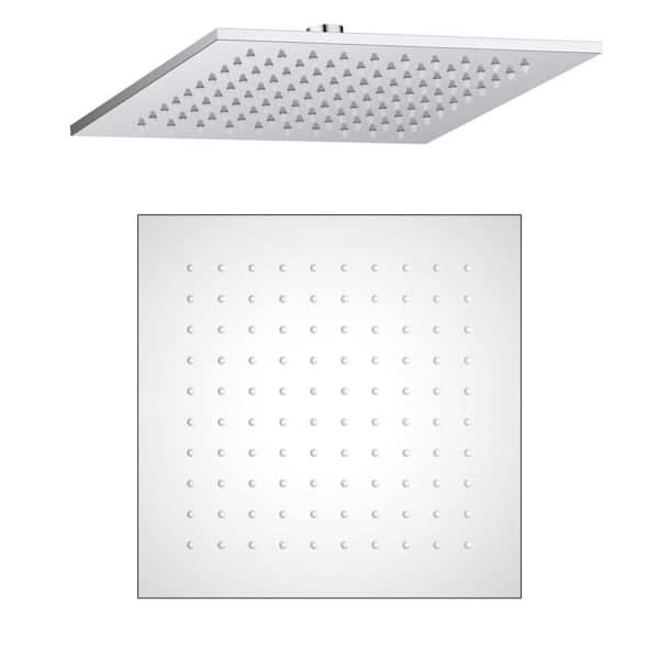 KIBI 1-Spray Patterns with 1.75 GPM 10 in. Wall Mount Rain Fixed Shower Head with Corrosion Resistant in Chrome